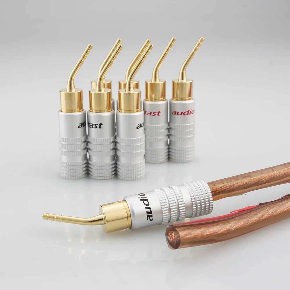 8개 Audiocrast B840G 2mm 핀 스피커 바나나 플러그 어댑터 와이어 골드 도금 새 제품