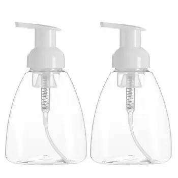 

2pcs 250ml Clear Foaming Bottle Bubble Refillable Soap Sanitizer Dispenser Pump Cosmetic Shampoo Lotion Containers Bathroom Hote