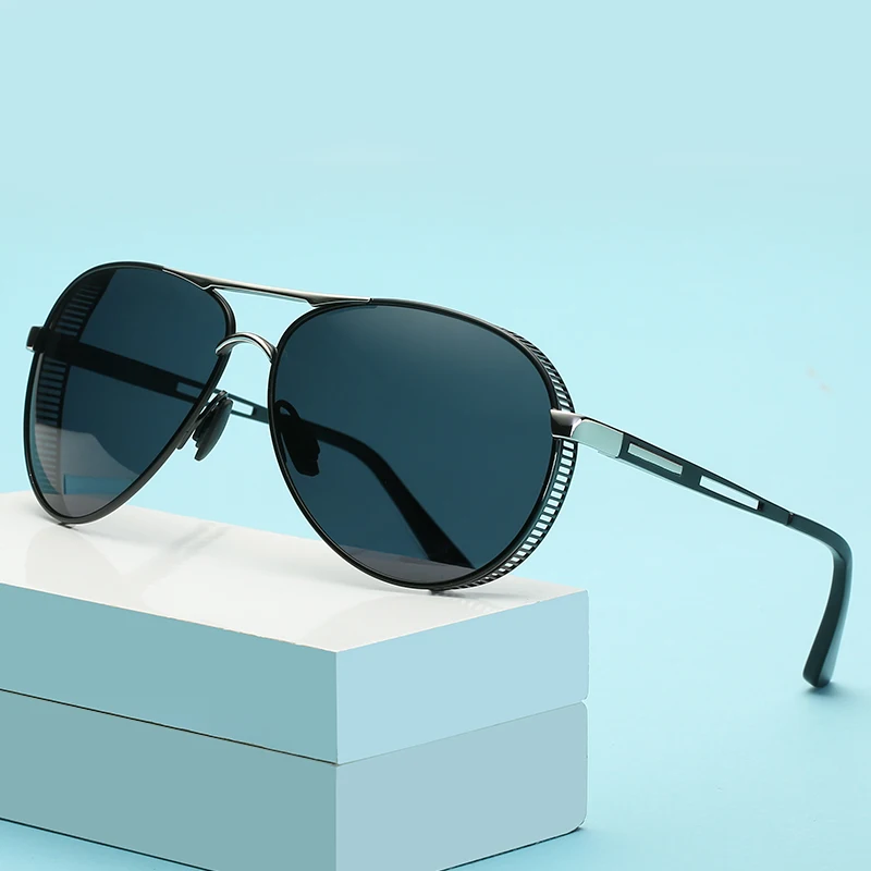 Мужские поляризованные солнцезащитные очки с оправой из сплава Модные