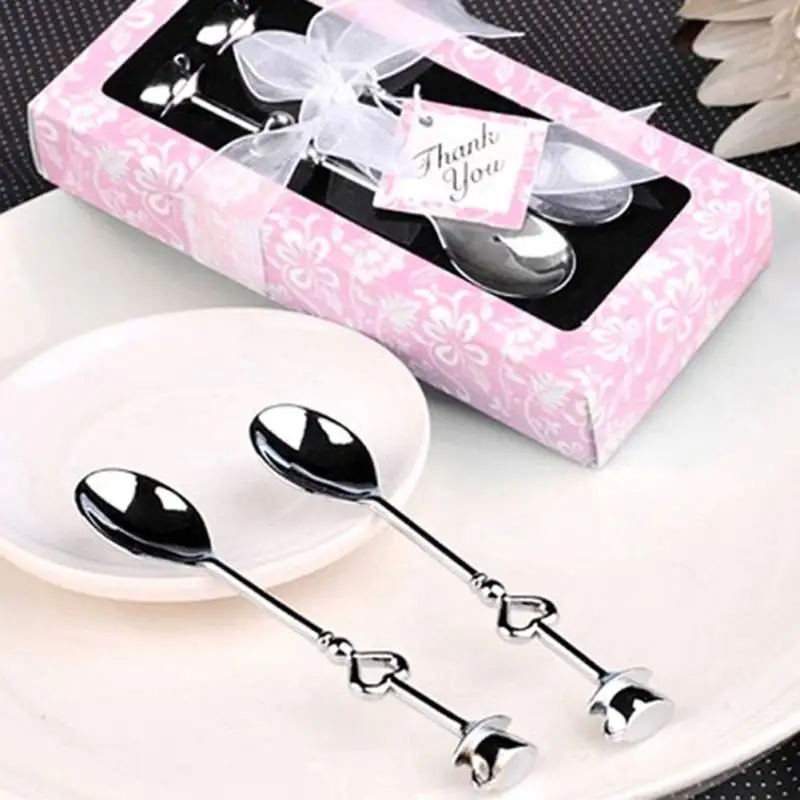 

Coffee Spoon Kit Hollow-out Heart Pattern Decorative Zinc Alloy Tableware Flatware Dinnerware Kit Wedding Favor Gift 2020