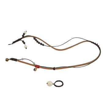 

Handmade First Layer Cowhide Multilayer Woven Leather Rope Bracelet Personality Literary Retro Bodhi Bells and Ornaments