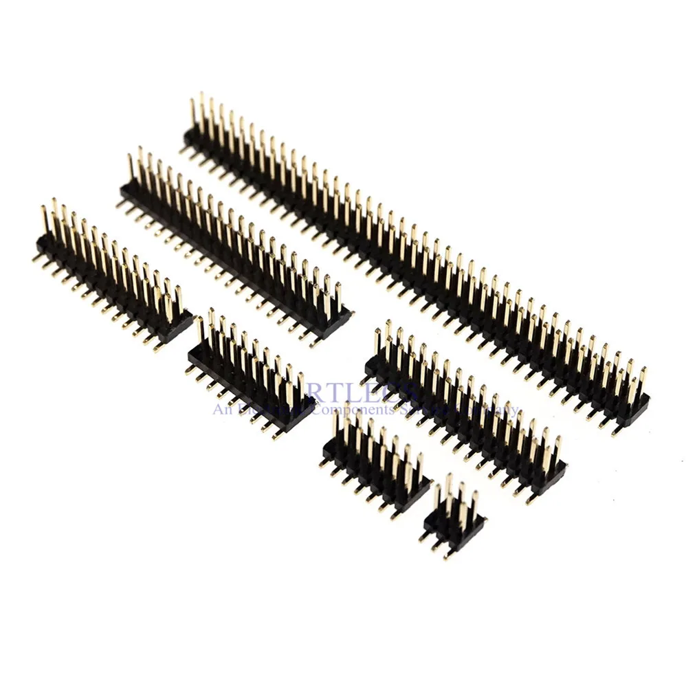 10 pcs SMT 1.27 mm Double Row Male PCB Header Breakaway 4 6 8 10 12 14