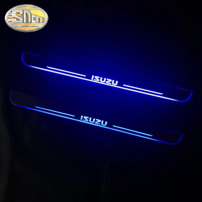 SNCN 4 шт., акриловый подвижный светодиодный педальный автомобиль, накладка на педаль, дверной порог, дорожка, светильник для Isuzu D-max 2012