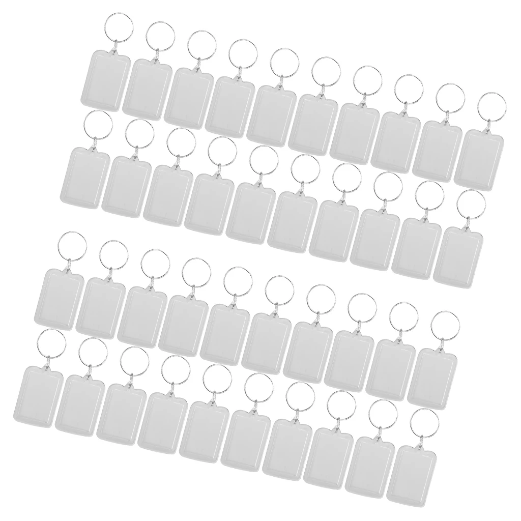 40 шт. акриловый брелок с фото на заказ рамки персонализированные оснастки в вставке прозрачный пустой DIY Фото Рамки брелки ювелирные изделия