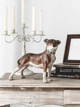 

European Style Resin Bulldog Figurine Statue Home Living Room Decor Crafts Sculpture Creative Gifts Modern Desktop Ornament