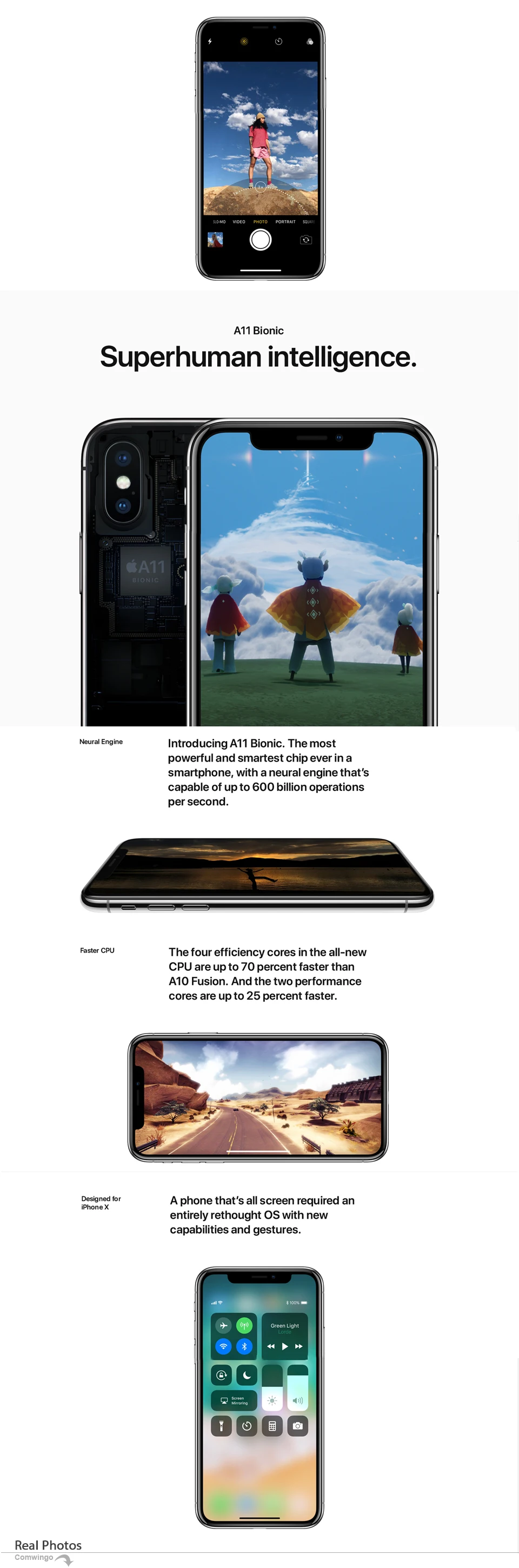Apple iPhone X, Face ID, 64 ГБ/256 Гб ПЗУ, 5,8 дюймов, 3 Гб ОЗУ, 12 Мп, шестиядерный процессор, iOS A11, двойная задняя камера, 4G, LTE, разблокировка, 2716 мАч