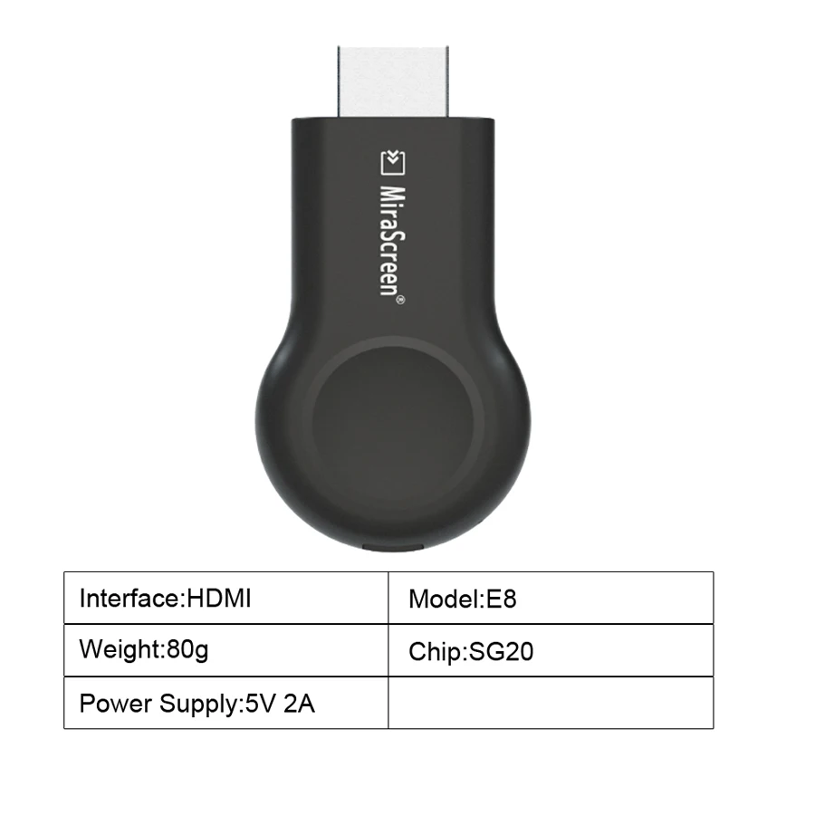 Mirascreen E8 Mirascreen E8 tv Stick 1080P беспроводной WiFi Дисплей AirPlay HDMI tv Dongle приемник для Airplay HDMI tv Stick для DLNA Miracast - Цвет: Mirascreen E8