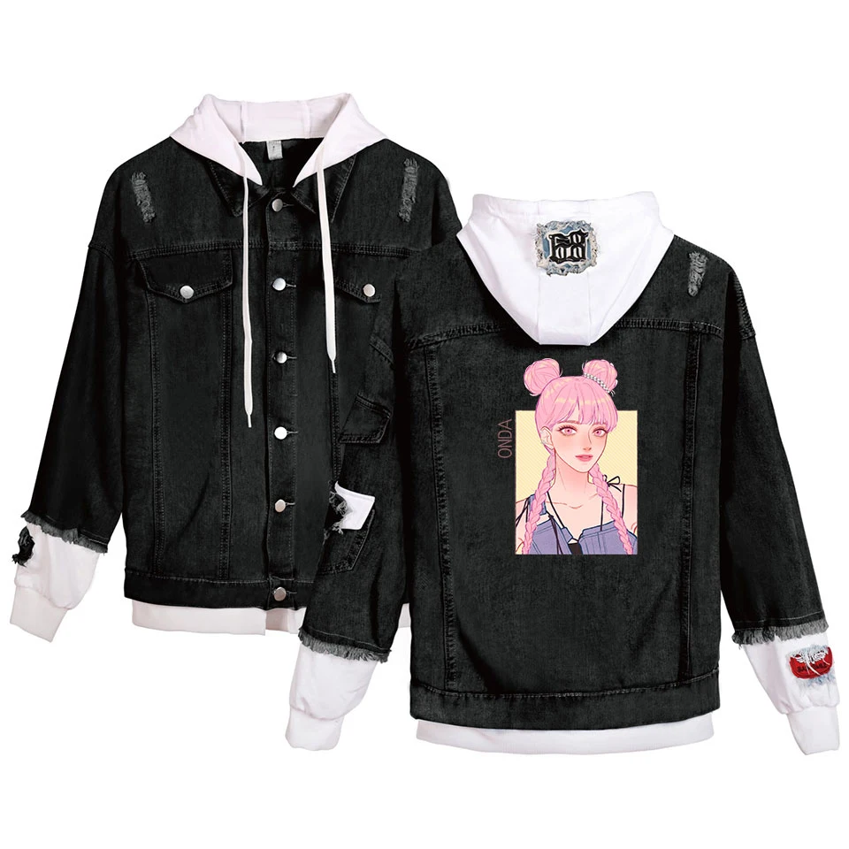 Harajuku Everglow Kpop 2D печатная Повседневная джинсовая куртка мода новые женские/мужские весенние и осенние повседневные узкие джинсы куртка