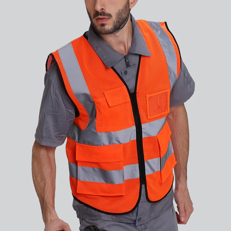 

High Visibility Reflective Vest Safety Night Warning Coat For Construction Work