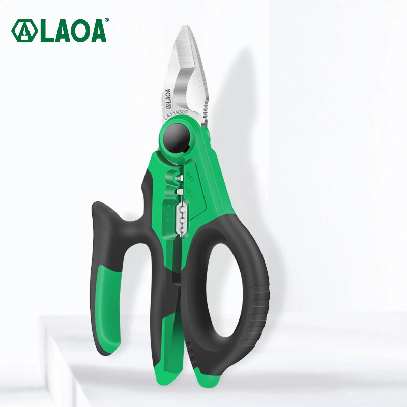 LAOA Stainless Steel Electrician Scissors 1.5-4mm² Wire Cutter Wire Stripping Cutting Terminal Crimping Tools Taiwan