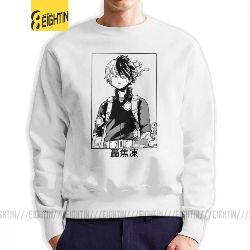 Todoroki Shoto My Hero Academy толстовки мужские Новинка органический хлопок пуловер с круглым вырезом Новое поступление одежда с капюшоном