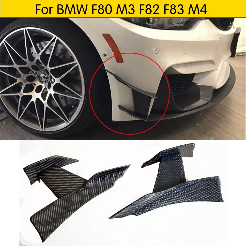 6 шт./компл. переднего бампера боковые плавники разветвители спойлер для BMW F80 M3 F82 F83 M4- углеродного волокна Отделка багажника украшения