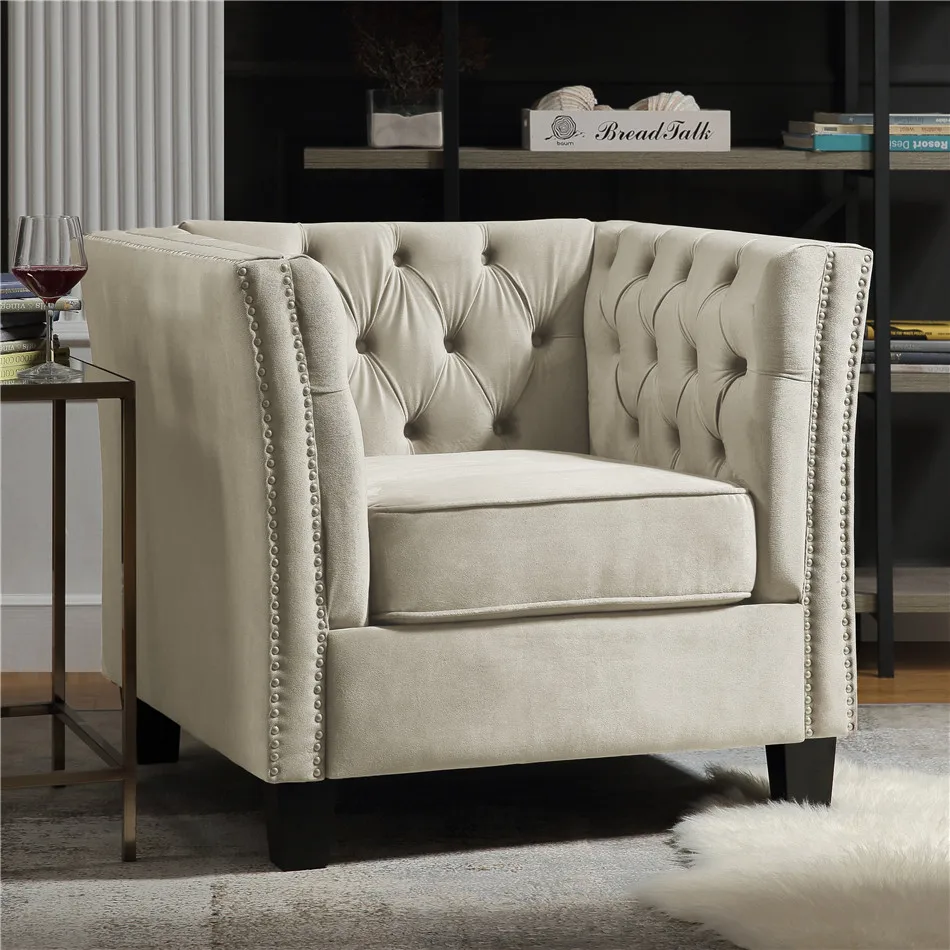 

Tufted Classical Loveseat with Thick Back Simple Sofa Living Room Bedroom Family Net Red Sofa Light Luxury Balcony