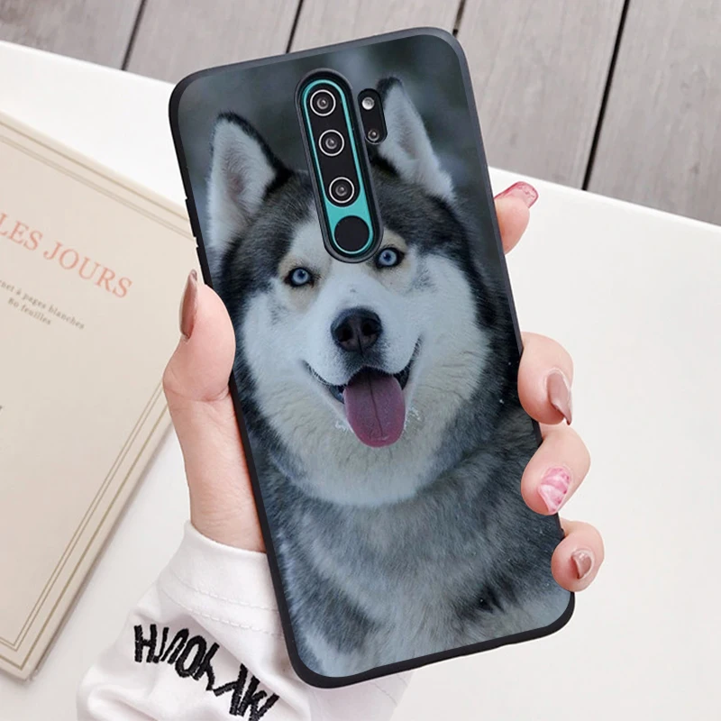 Chó Husky Silicone Ốp Lưng Điện Thoại Redmi Note 9 8 7 Pro S 8T 7A Bao xiaomi leather case