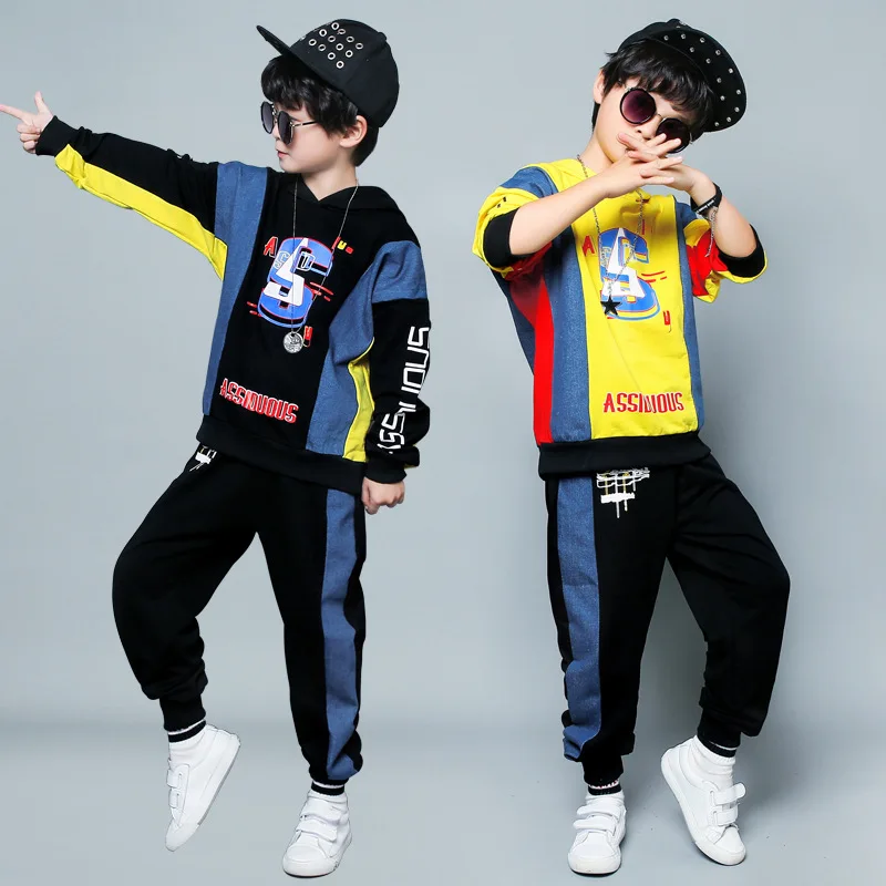 Джинсовая детская одежда джинсовый костюм для мальчиков новейшая Весенняя Детская куртка в Корейском стиле джинсовая куртка для больших детей+ джинсы комплект из 2 предметов