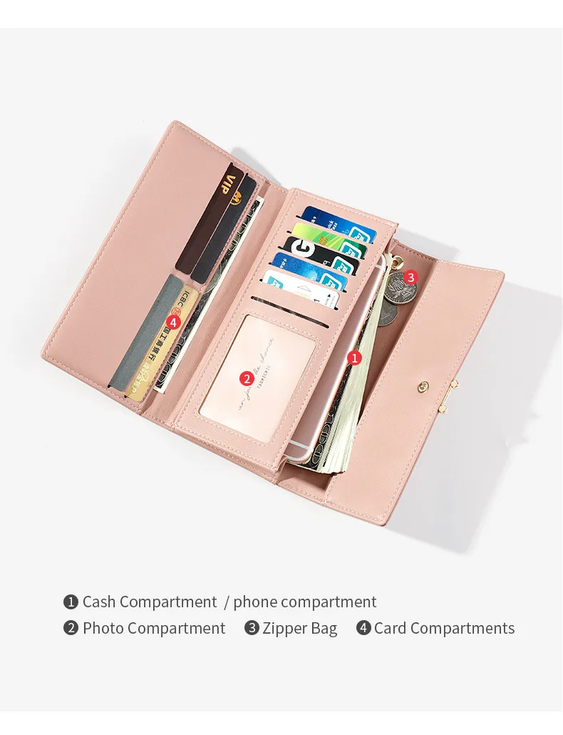 High Quality Rfid Long Zipper Wallet Women‘s Luxury PU Leather Card Wallets for Women 2019 Fashion Brand Female Money Purse Bags (22)