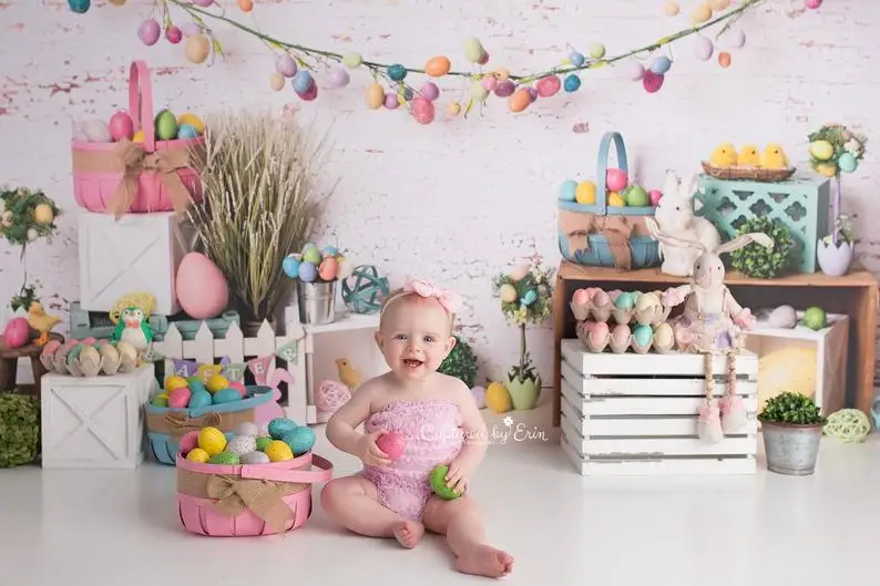 Фоны для фотосъемки счастливый Хоппи Пасхальный фон дети новорожденный ребенок