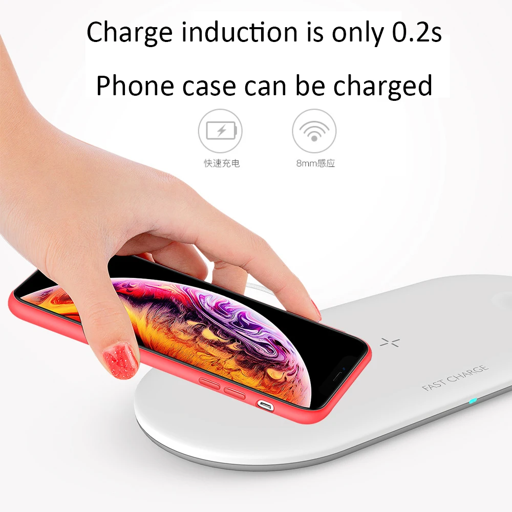 Qi 3в1 Беспроводное зарядное устройство 10 Вт для iPhone 11/Pro/Max зарядное устройство для iwatch зарядное устройство подставки для Airpods pro Зарядное устройство Док-станция держатель