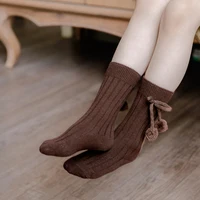 Aodrable Pompom Baby Socks Spring Fall Cotton Ribbed Knee High Long Socks for Toddler Girls Leg Warmers Children Christmas Socks 5