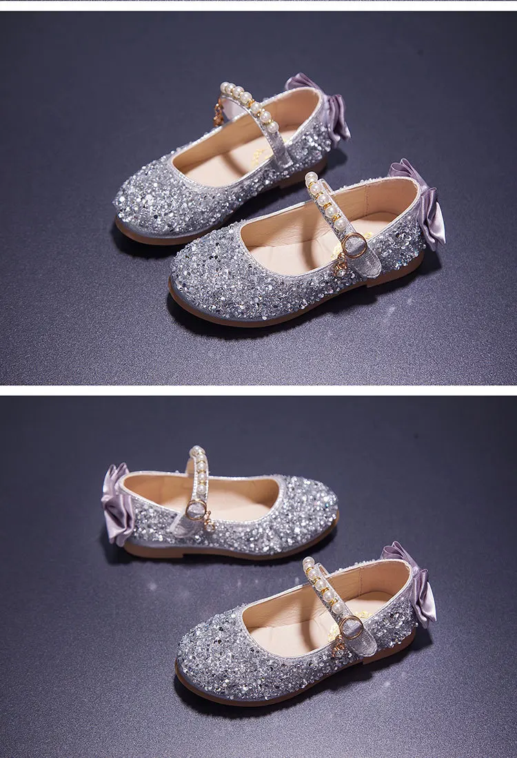 Демисезонный девочек Стразы, обувь с блестками и стразами, детский башмачок принцессы Студенческая обувь, блестящая обувь; Танцы Мягкая обувь