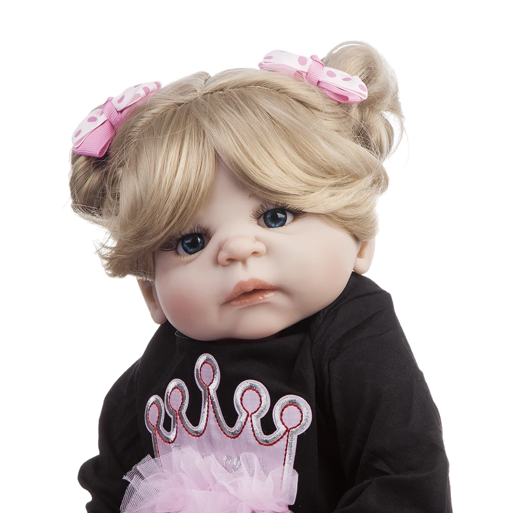 55 см силиконовая кукла Reborn Baby Doll Toy Like Real 22 дюйма для новорожденной девочки