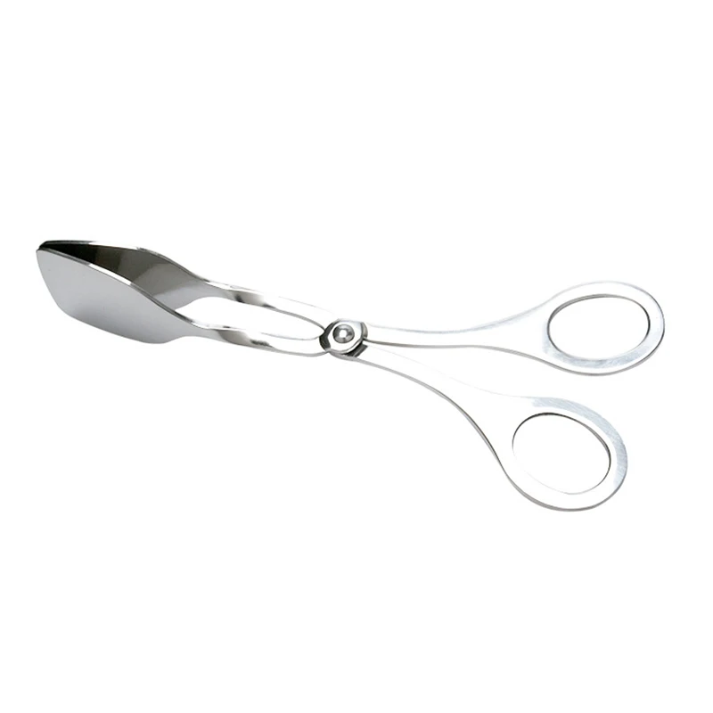 as show Нержавеющая сталь Сервировочные щипцы для салата Scissor Buffet вечерние щипцы для торта, кухонный инструмент NIN668 - Цвет: as show