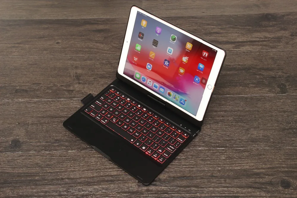 360 Вращающийся чехол-клавиатура с подсветкой для Apple iPad 10,2 7-го поколения A2197 A2198, чехол-накладка с карандашом
