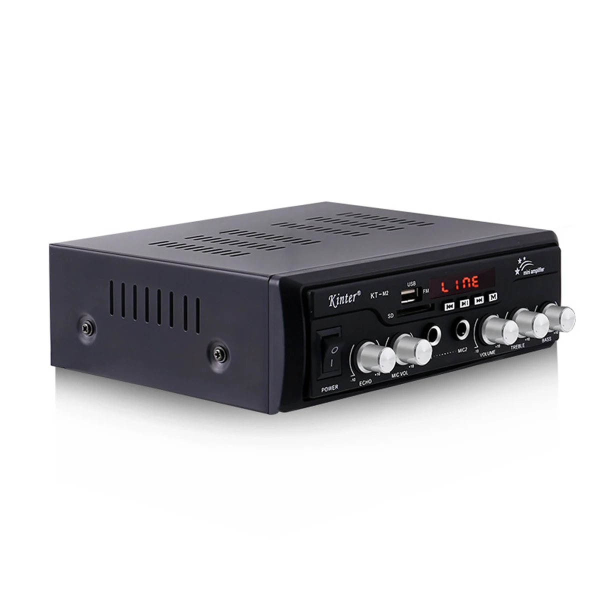 HIFI 2CH беспроводной bluetooth аудио усилитель мощности мини цифровой стерео домашний кинотеатр усилители поддерживает fm-радио с пультом дистанционного управления - Цвет: US