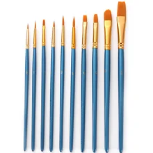 Набор кистей для рисования, 6 пачек/60 шт нейлоновые щетки для волос для всех целей, масляная акварельная картина, профессиональные наборы художников
