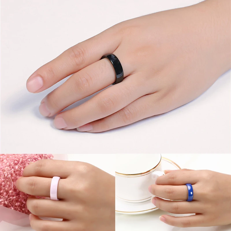 MAIKALE простой 3/6/8 мм Керамика кольца для мужчин и женщин, черный/белый/синий/розовый обручальное кольцо ювелирные изделия аксессуары Подарки для девочек 7-10