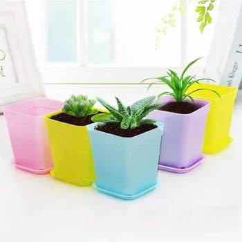 

With Saucers Home Flower Pot Plastic Plant Flower Pot Planter With Pots Trays