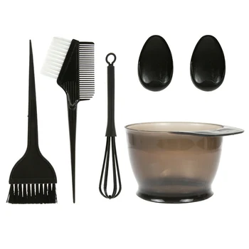 

5pcs/set Hair Dye Styling Accessories Plastic Hair Color Dye Bowl Comb Brushes Ear Caps Hair Coloring Tint Tools