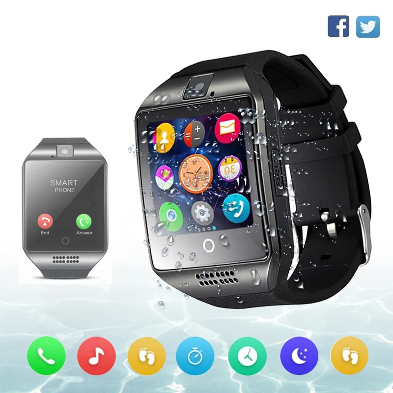 

Smart Watch Men Waterproof IP67 Sim Card Android Cam Phone Sport Heart Rate Monitor Watch Smart IOS Compatible Better than dz09