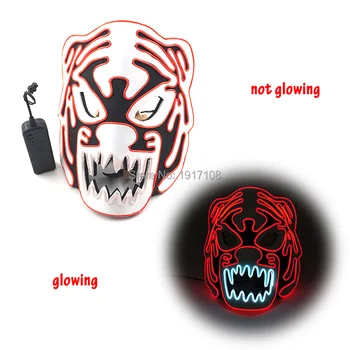 

Tiger Head Mask High grade EVA Material EL Neon Glow Mask LED Party Mask for Halloween Carnival Party DIY Decoration Horror