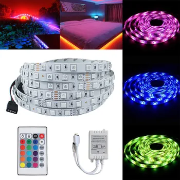 

Waterproof 5M RGB 5050 150 Led SMD Flexible Light Strip Lamp+Remote Controller US plug Strip light 32 backlight