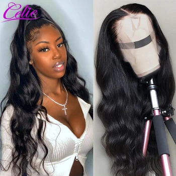 

Celie Hair 4x4 Closure Wig Body Wave Wig Pre Plucked Lace Front Wig With Baby Hair Body Wave Lace Front Human Hair Wigs