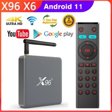 

X96 X6 smart iptv box Android 11.0 TV Box Rockchip RK3566 8GB 128GB Support 4K USB3.0 2T2R MIMO 5G Dual Wifi 1000M Set Top Box