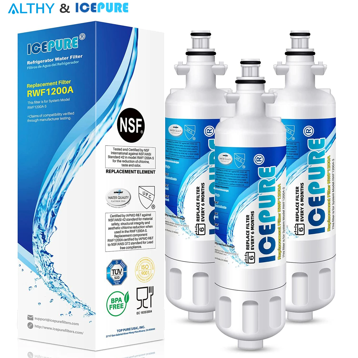 area Less Roux ICEPURE filtro de agua para refrigerador, repuesto para LG LT700P y Kenmore  Elite 46 9690 469690, ADQ36006101, ADQ36006102, NSF|Filtros de agua| -  AliExpress