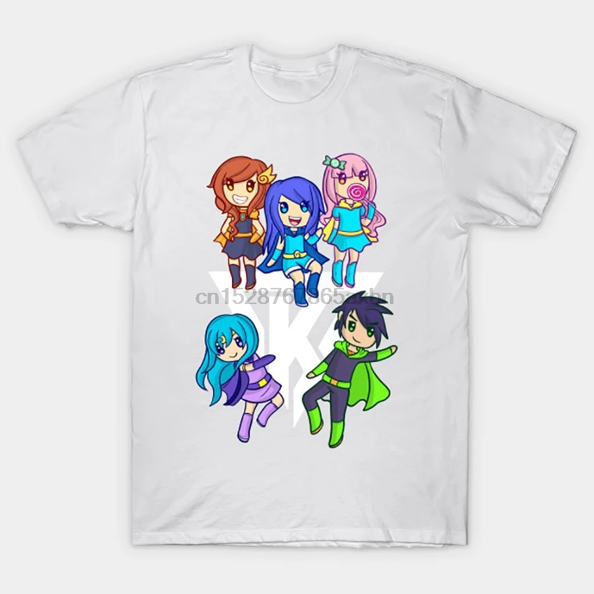 Funneh and the Krew Cartoon T Shirt tshirt work at a pizza place jailbreak funneh cake itsfunneh its | Мужская одежда