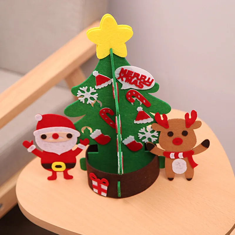 Детская DIY креативная 3D Рождественская елка стерео войлочная Рождественская елка с дверные украшения Новогодняя дверь настенная Рождественская Декорация