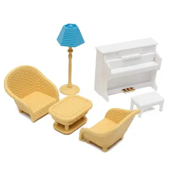 

6PCS Sofa Table Miniature Dollhouse Furniture Living Room Kids Play Toys
