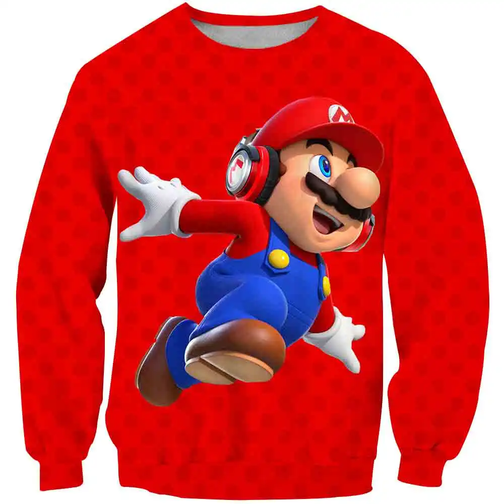 Популярная 3D Толстовка Mario Game для детей с аниме Марио Бро спортивные костюмы