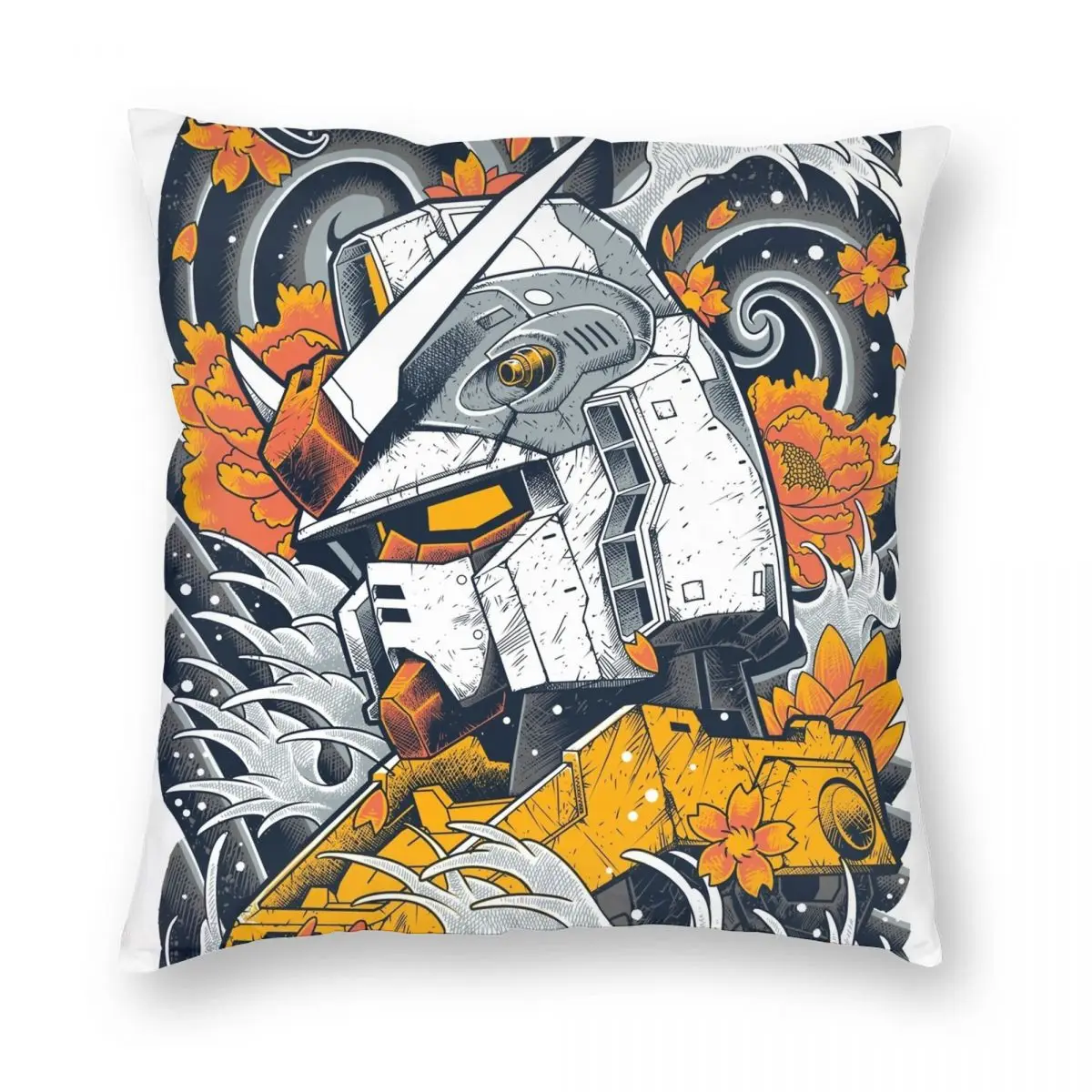 

Gundam Square Pillowcase Polyester Linen Velvet Pattern Zip Decor Pillow Case Home Cushion Cover Wholesale