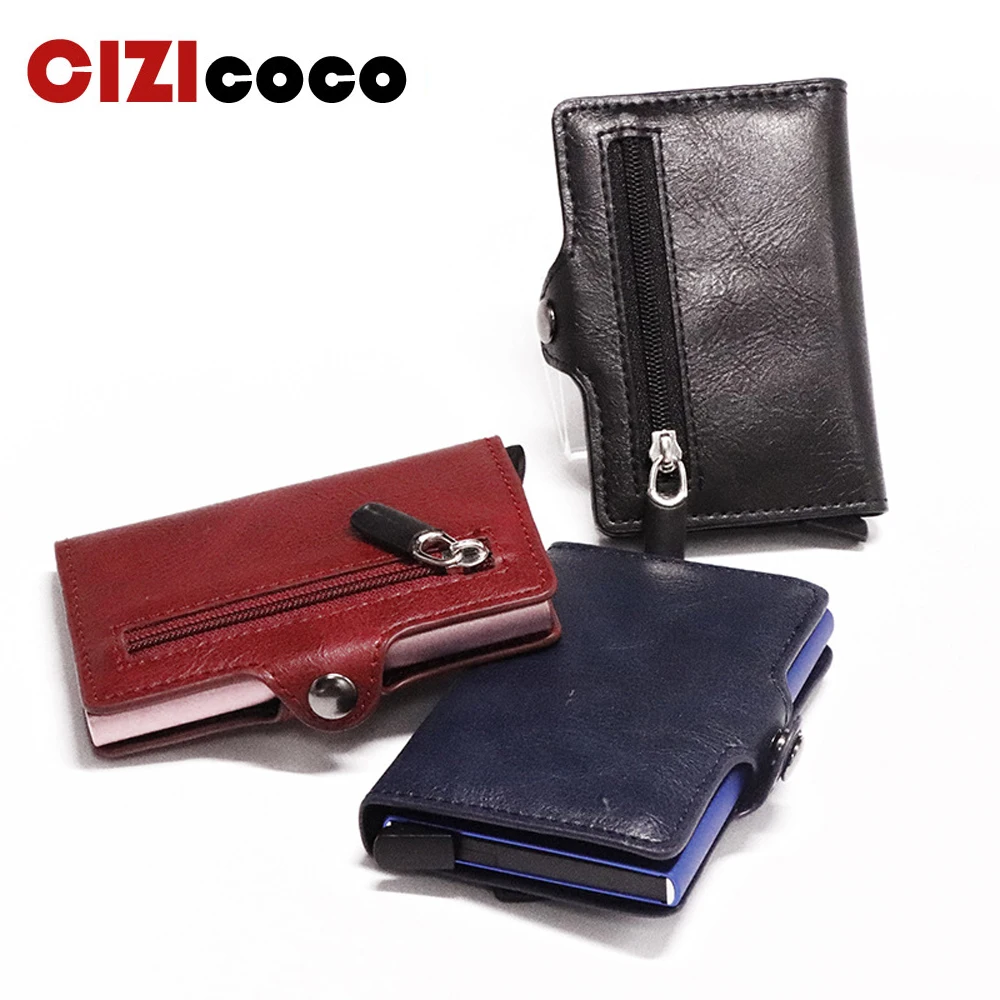 Cizicoco защита от кражи RFID кредитной держатель для карт тонкий ID держатель для карт унисекс автоматически твердого металла кошелёк для банковских карт Бизнес мини