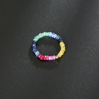 

DMCBS063 G18K gold color sapphire ring natural authentic simple ring to send girlfriend