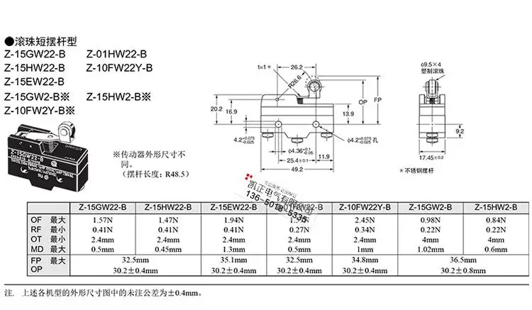 5 шт. Z-15GW22-B OMRON Лифт концевые переключатели микро переключатели