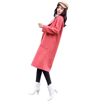 

2020 Autumn Winter Fashion Long Wool Coat Women Korean New High quality Wool Jacket Loose Casual Double-breasted Woolen Overcoat