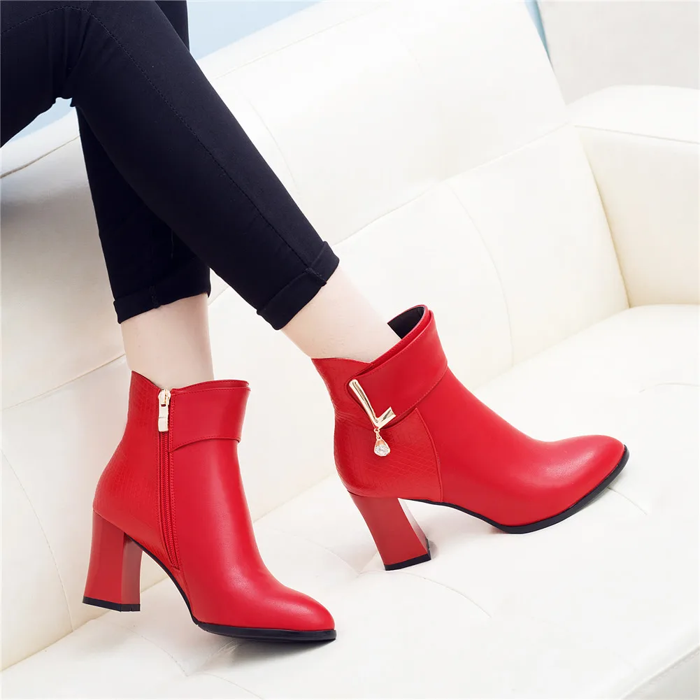 

Lapolaka Brand 2019 Big Size 43 Elegant Office Lady Ankle Boots Women Shoes Woman Square High Heels Autumn Winter Shoes Boots