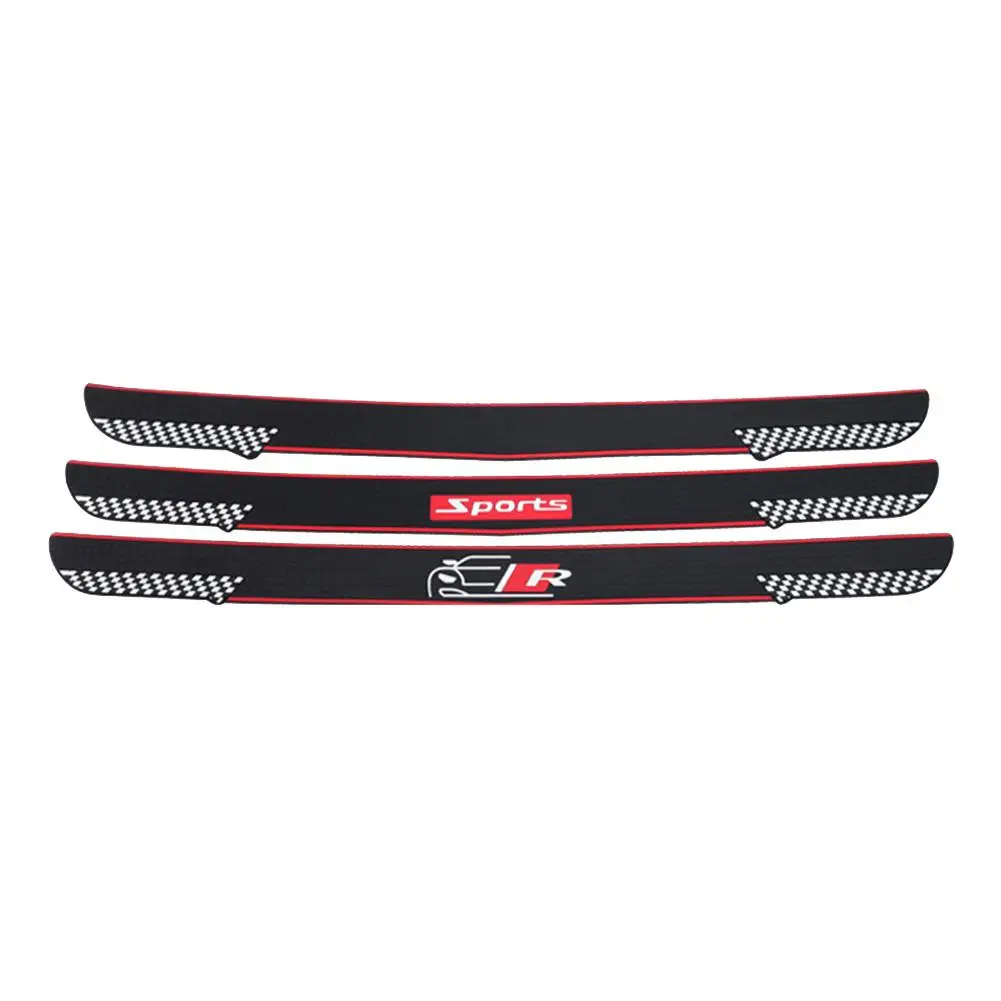Car Rear Bumper Protector Trim Strip Anti-scratch Rubber Self-adhesive Paste Car Trunk Guard Strips Car Stickers Car Accessory
