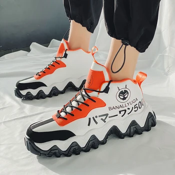 

Designer Shoes Running Men Lace Up Men Walking Sneakers Anti Slip Mens Sports Sneakers Thick Soled Men Athletic Shoes Rubber